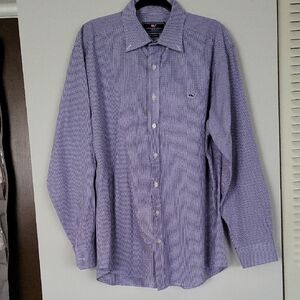 Vineyard Vines Men's Blue The Whale Button-Down Shirt